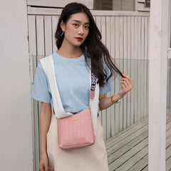 Crocodile Pu Leather Women Messenger Bag Shoulder Handbag