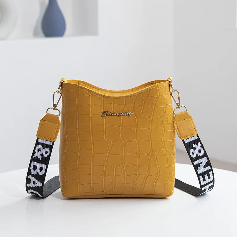 Crocodile Pu Leather Women Messenger Bag Shoulder Handbag