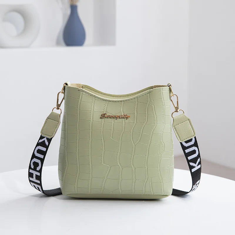 Crocodile Pu Leather Women Messenger Bag Shoulder Handbag