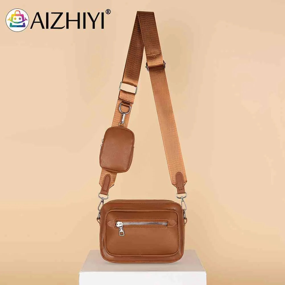 Soft Leather Crossbody Bag with Small Purse for Women