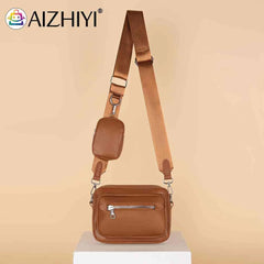Soft Leather Crossbody Bag with Small Purse for Women