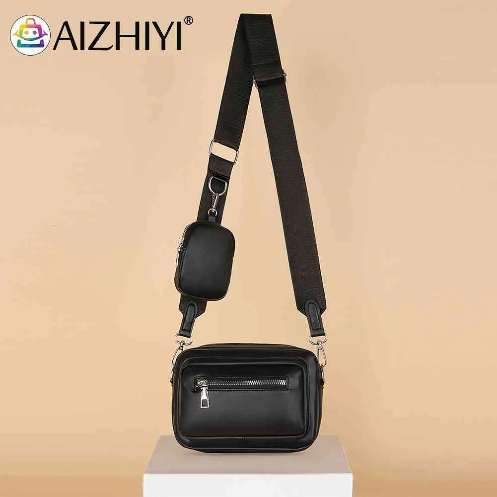 Soft Leather Crossbody Bag with Small Purse for Women