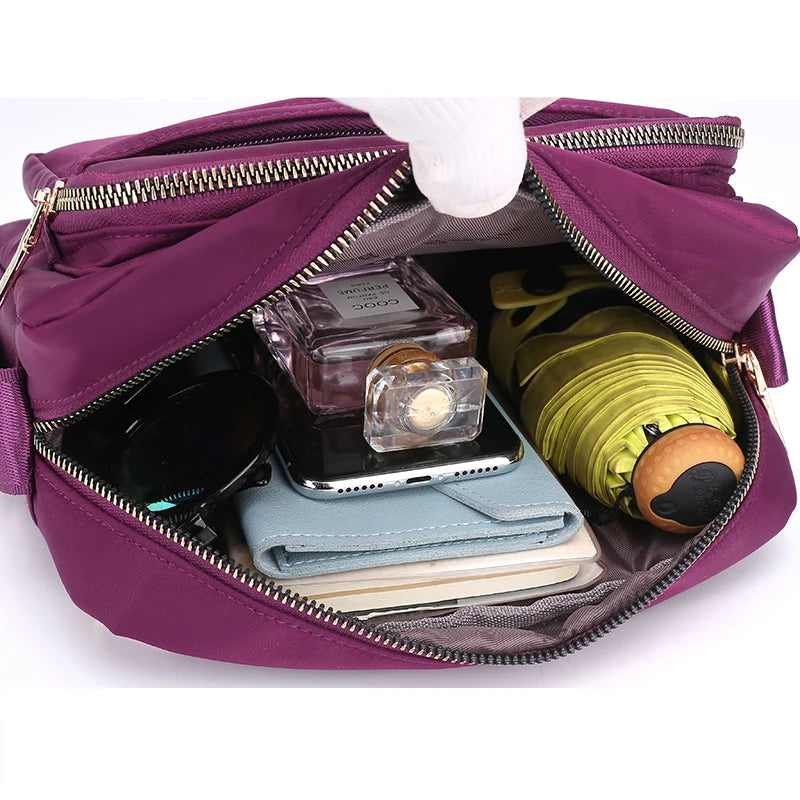 Waterproof Nylon Women Messenger Bag Handbag Shoulder Bag Crossbody Bag