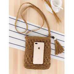 Women Messenger Bags Hollow Out Woven Single Shoulder Bag