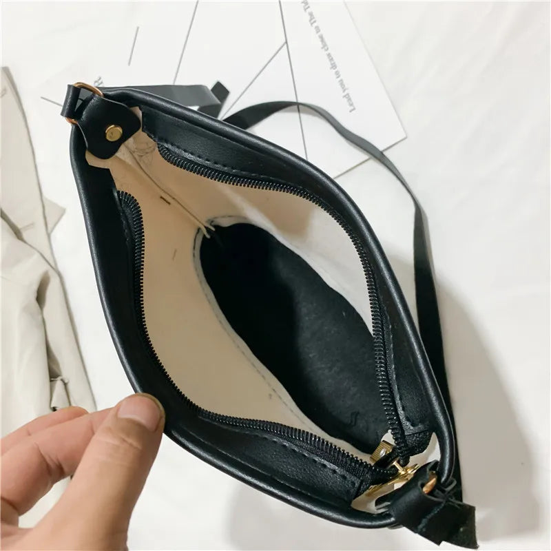 Vintage Leather Messenger Bag for Women, Casual Handbag Tote
