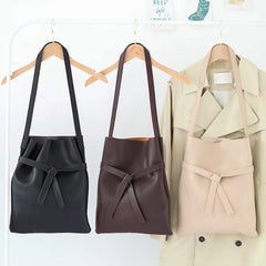 Women Leather Messenger Bag Tassel Handbag Vintage Big Size Tote Shoulder Bag