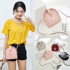 Heart Pendant Girls Shoulder Bag Crossbody Soft Single Strap Lady