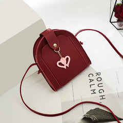 Heart Pendant Girls Shoulder Bag Crossbody Soft Single Strap Lady