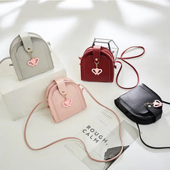 Heart Pendant Girls Shoulder Bag Crossbody Soft Single Strap Lady