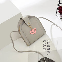 Heart Pendant Girls Shoulder Bag Crossbody Soft Single Strap Lady