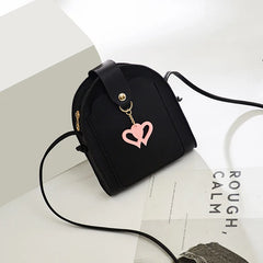 Heart Pendant Girls Shoulder Bag Crossbody Soft Single Strap Lady
