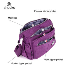 Mini Nylon Messenger Bag Women Tote Handbag Shoulder Bag Crossbody Bolsas