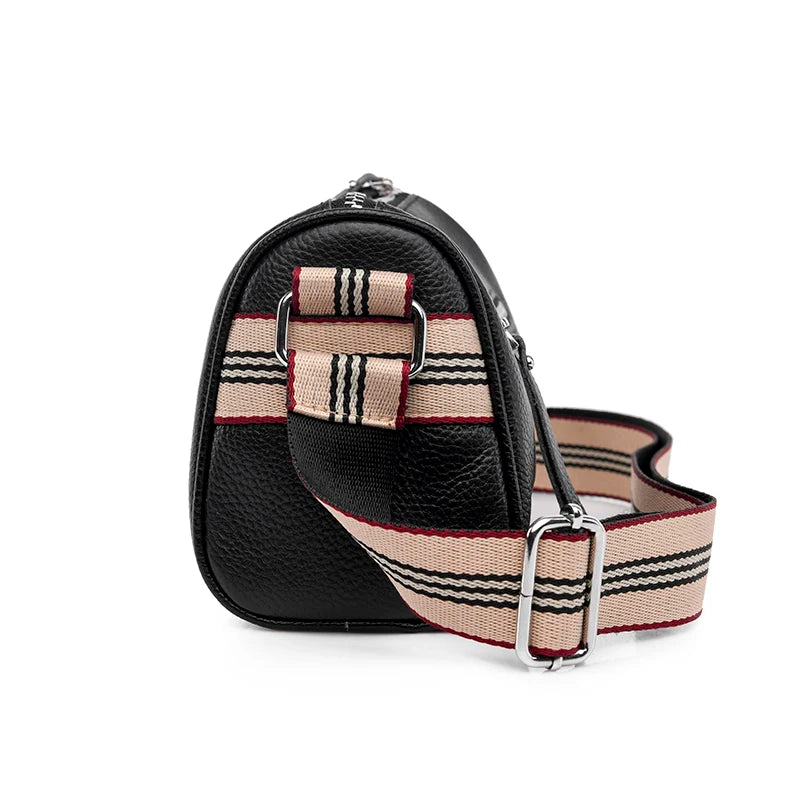 Cowhide Leather Crossbody Bag for Women High Capacity Shoulder Handbag