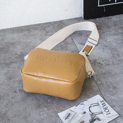 Women Messenger Bags PU Leather Flap Phone Pouch Wide Strap Crossbody Bag