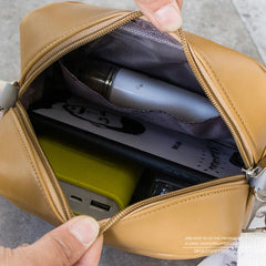Women Messenger Bags PU Leather Flap Phone Pouch Wide Strap Crossbody Bag