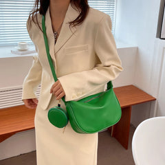 Women Messenger Bags PU Leather Shoulder Handbags Crossbody Sling with Purse