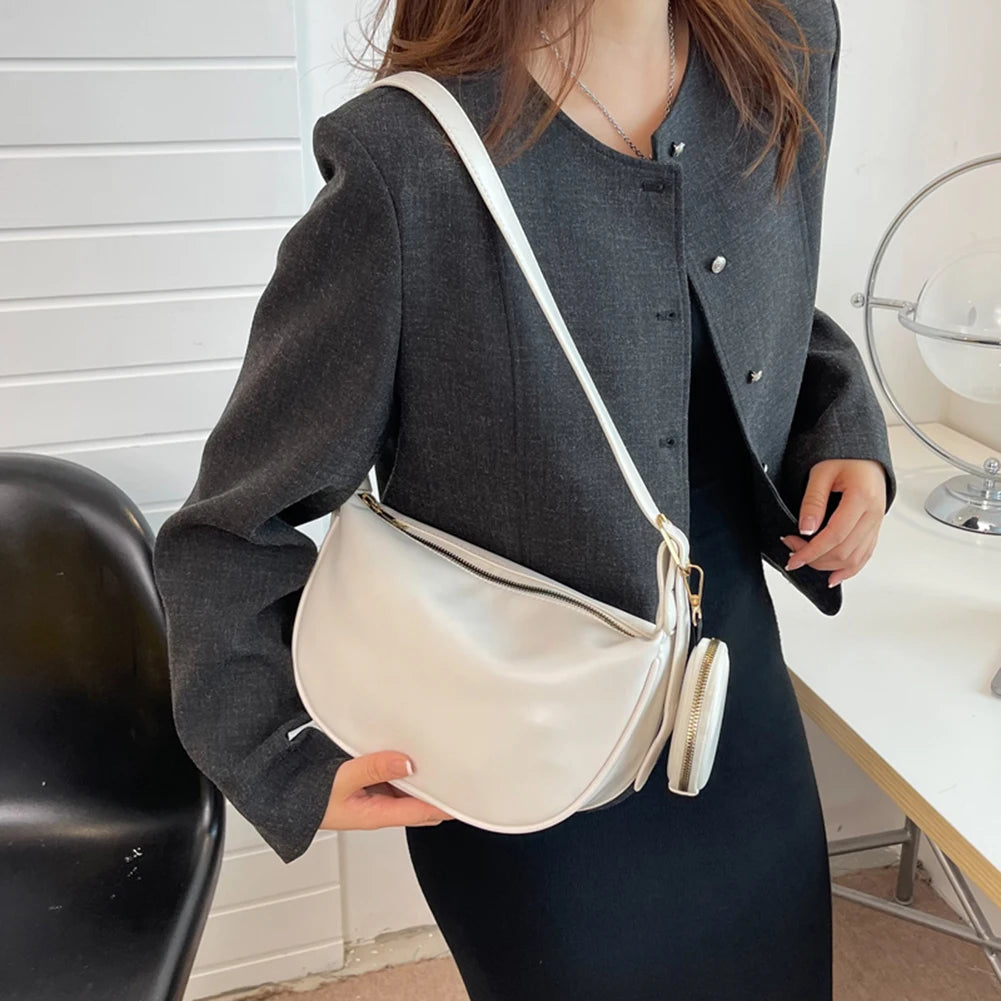 Women Messenger Bags PU Leather Shoulder Handbags Crossbody Sling with Purse