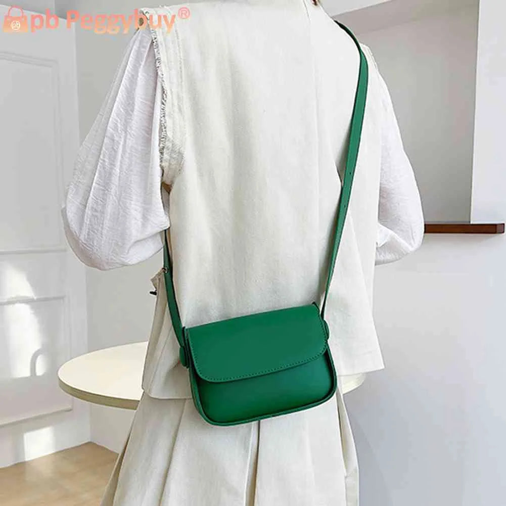 Small Leather Shoulder Crossbody Bag for Women Flap Pocket Satchel