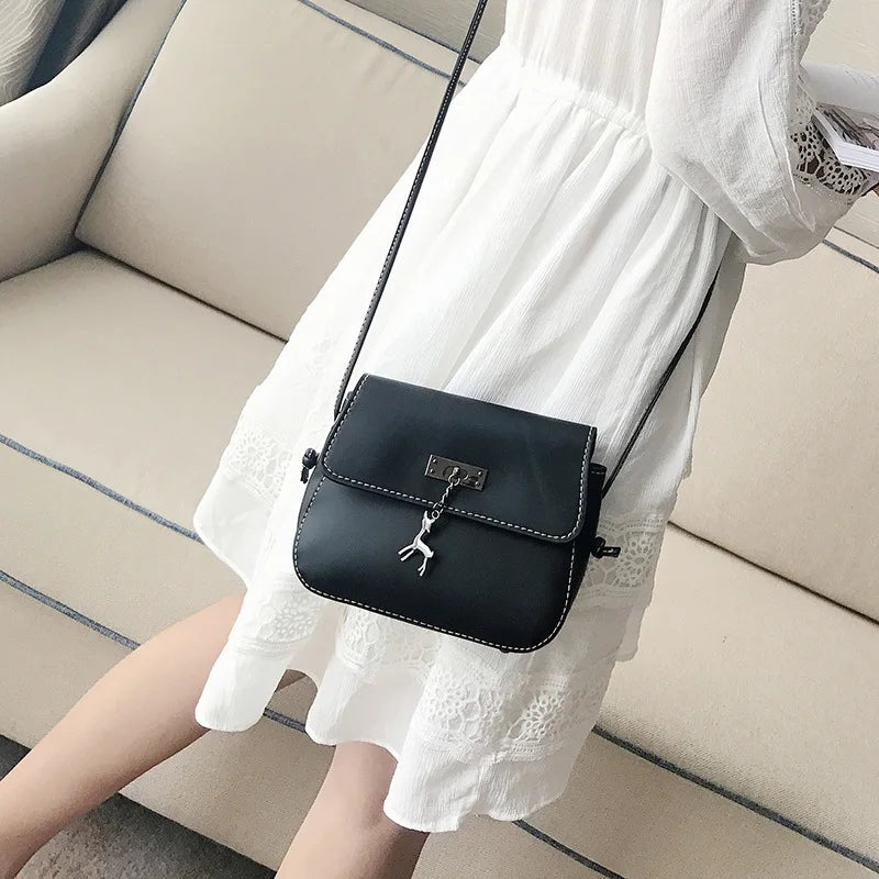 Women Messenger Bag Vintage Small Deer Toy Saddle Bag Shoulder Crossbody