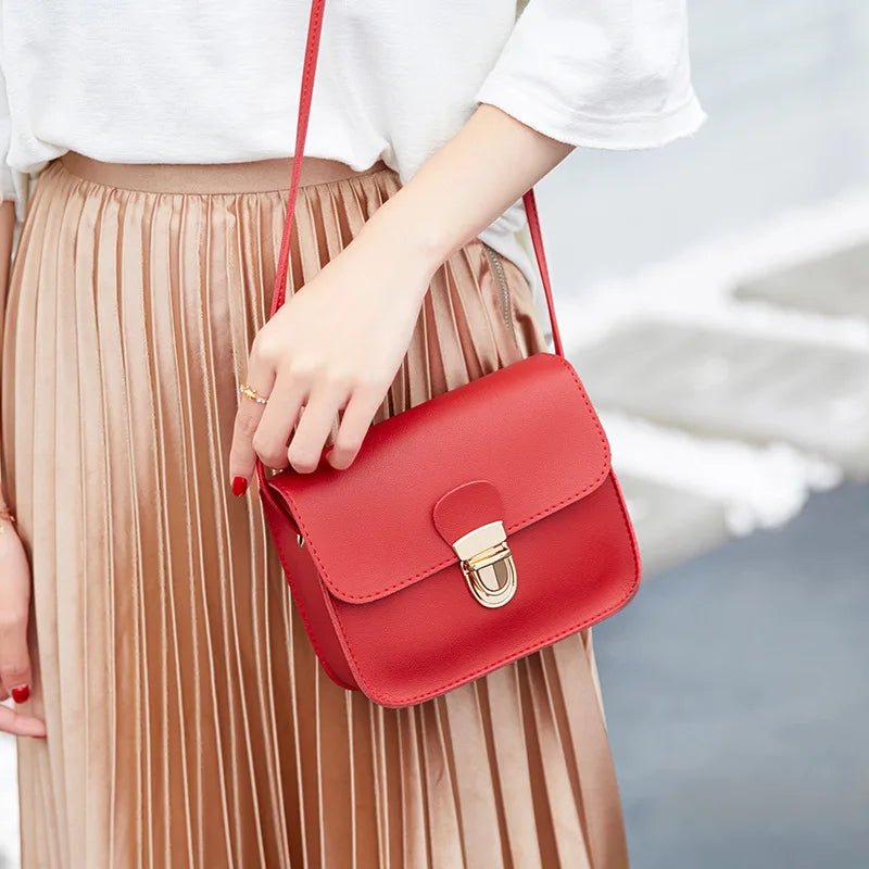 Women Messenger Bags Woman Bag Famous Brands Solid Cover Lock