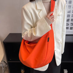 Casual Crossbody Handbag for Women Large Capacity Solid Color Messenger Bag