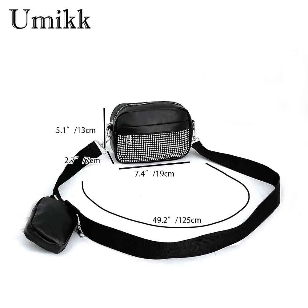 Women Messenger Pouch 2 in 1 Rhombus Pattern Adjustable Strap