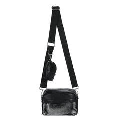 Women Messenger Pouch 2 in 1 Rhombus Pattern Adjustable Strap