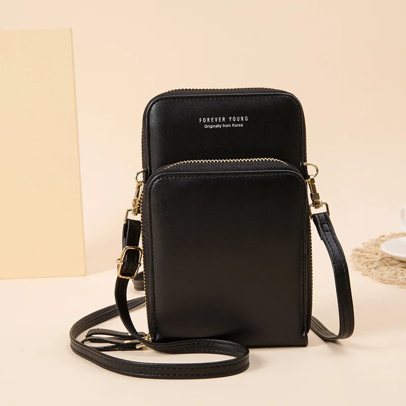 Women Messenger Shoulder Bag Mobile Phone Pouch Crossbody Bags Zipper Wallet