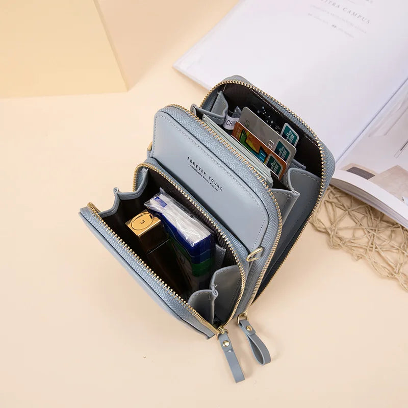 Women Messenger Shoulder Bag Mobile Phone Pouch Crossbody Bags Zipper Wallet
