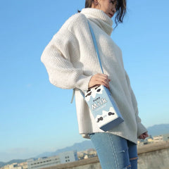 Women Milk Box Cartoon Shoulder Bag Girls Crossbody Bags Phone Bag