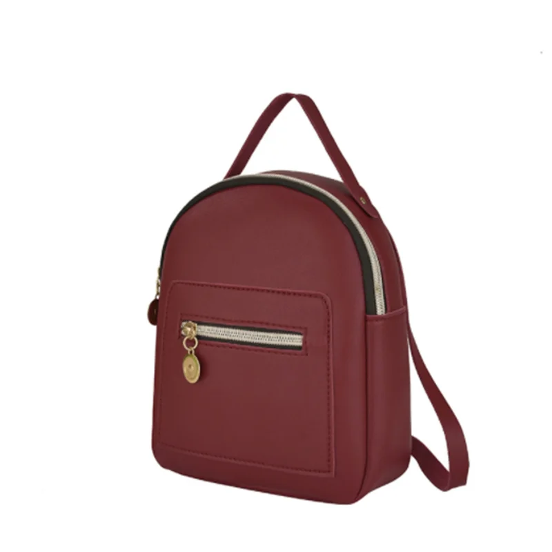 Women Mini Backpack PU Leather Shoulder Bag Small Bagpack Student School