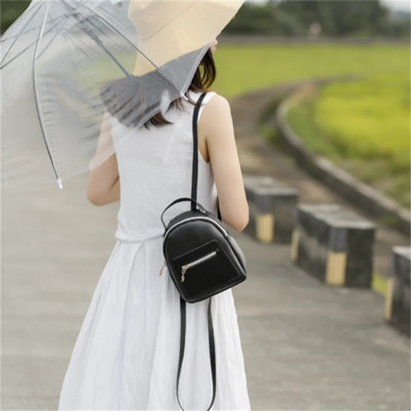 Women Mini Backpack PU Leather Shoulder Bag Small Bagpack Student School