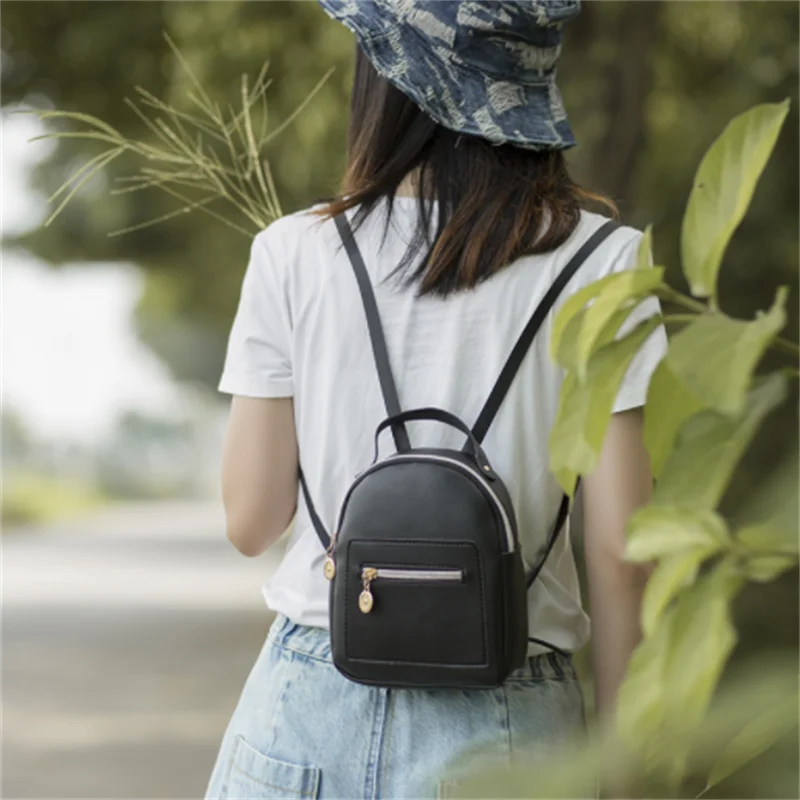 Women Mini Backpack PU Leather Shoulder Bag Small Bagpack Student School