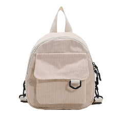 Corduroy Mini Backpack Casual Student Bookbags