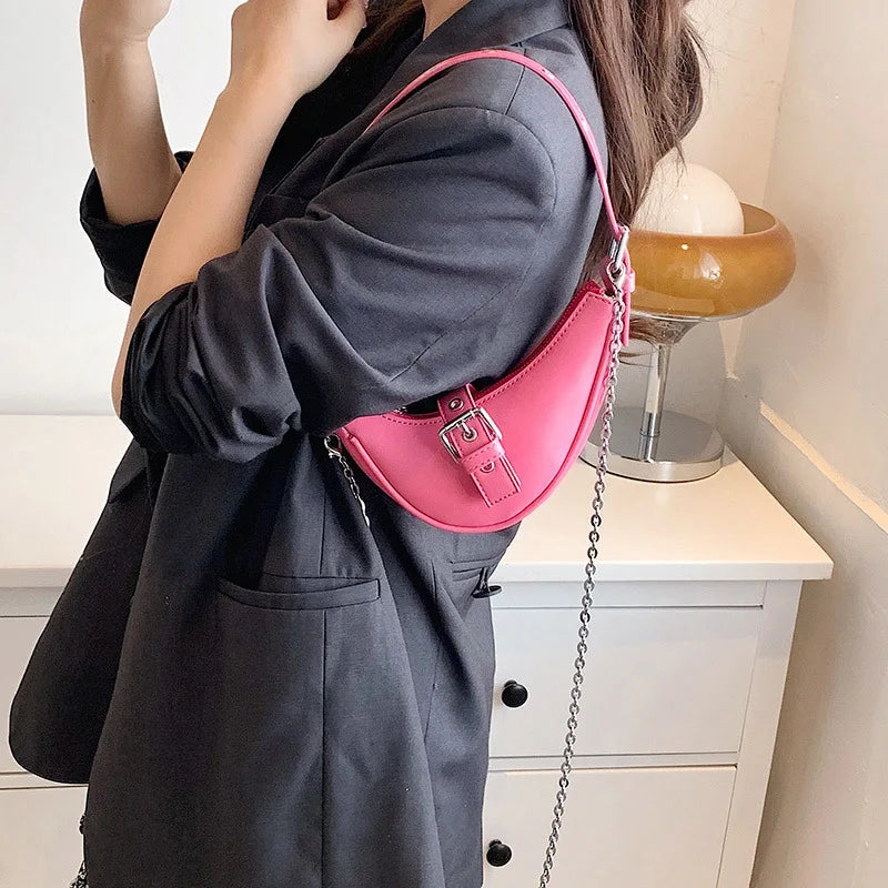 Vintage Moon Design Mini Baguete Bag for Women