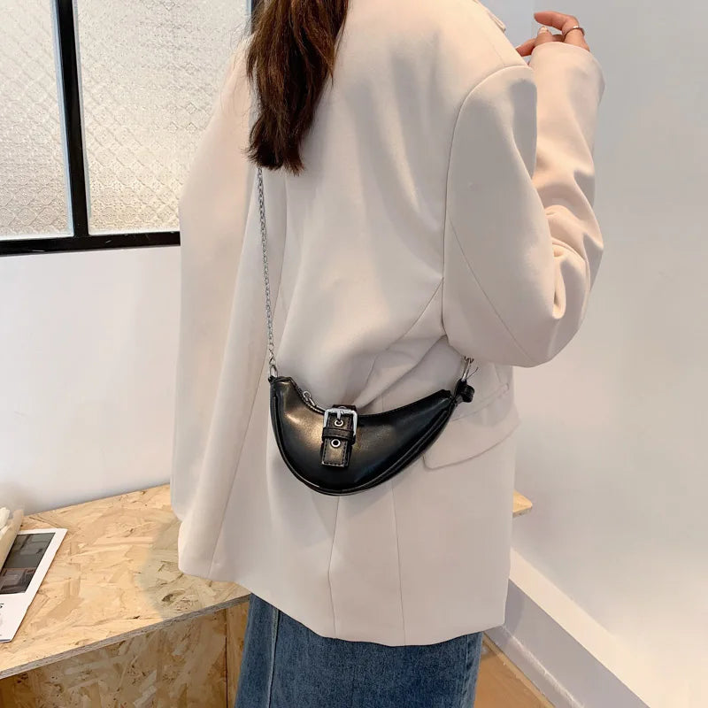 Vintage Moon Design Mini Baguete Bag for Women