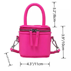 Women Mini Leather Crossbody Tote With Short Handle Shoulder Bag