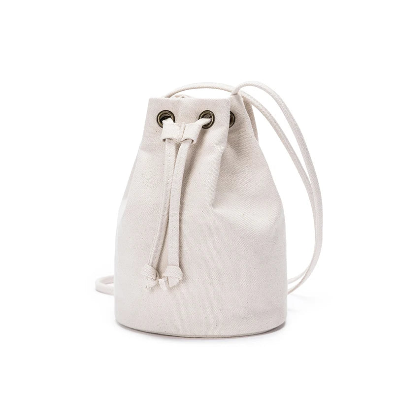 Mini Canvas Bucket Bag Crossbody Handbag 21*16cm