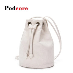 Mini Canvas Bucket Bag Crossbody Handbag 21*16cm