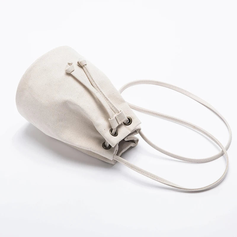 Mini Canvas Bucket Bag Crossbody Handbag 21*16cm