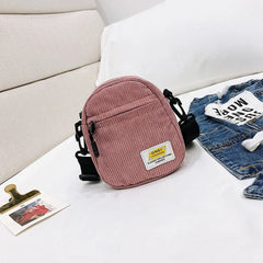 Mini Canvas Shoulder Bag Small Messenger Bag Pink Crossbody Bags Zipper Purse