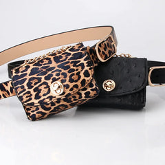 Women Mini Envelope Waist Bag PU Leather Clutch Cell Phone Purse