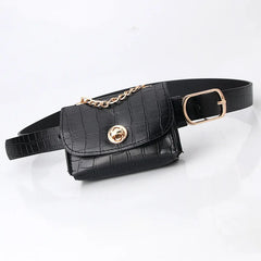 Women Mini Envelope Waist Bag PU Leather Clutch Cell Phone Purse
