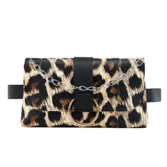 Women Envelope Waist Bag PU Leather Clutch Phone Purse Chest Bag