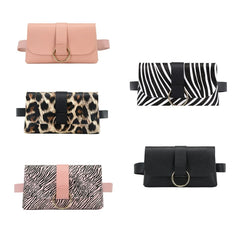 Women Envelope Waist Bag PU Leather Clutch Phone Purse Chest Bag