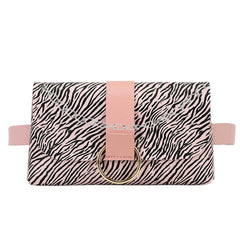 Women Envelope Waist Bag PU Leather Clutch Cell Phone Purse Chest Bag
