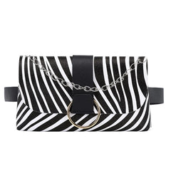 Women Envelope Waist Bag PU Leather Clutch Cell Phone Purse Chest Bag