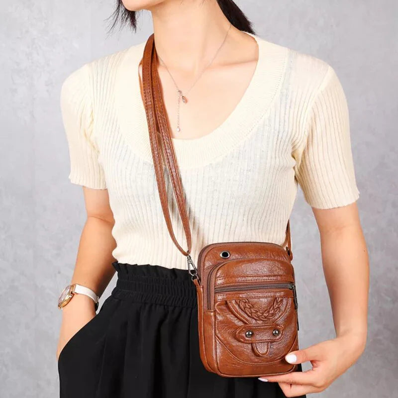 Women Mini Flap Crossbody Bags Small Vintage Shoulder Purses for Girls Ladies