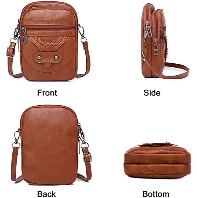 Women Mini Flap Crossbody Bags Small Vintage Shoulder Purses for Girls Ladies