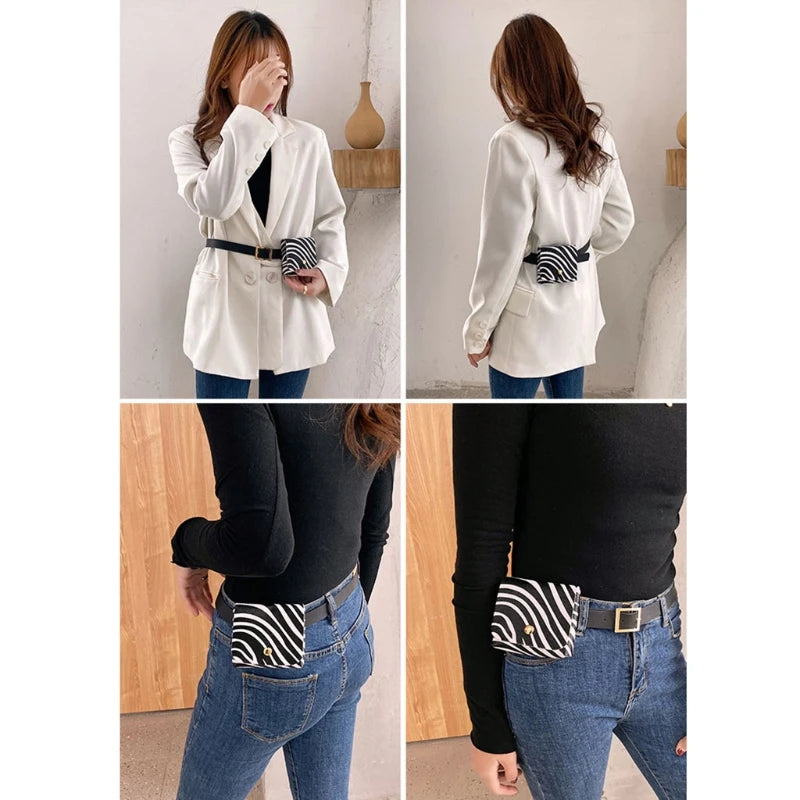 Women PU Leather Fanny Pack Waist Bag Cell Phone Pocket Travel Purse